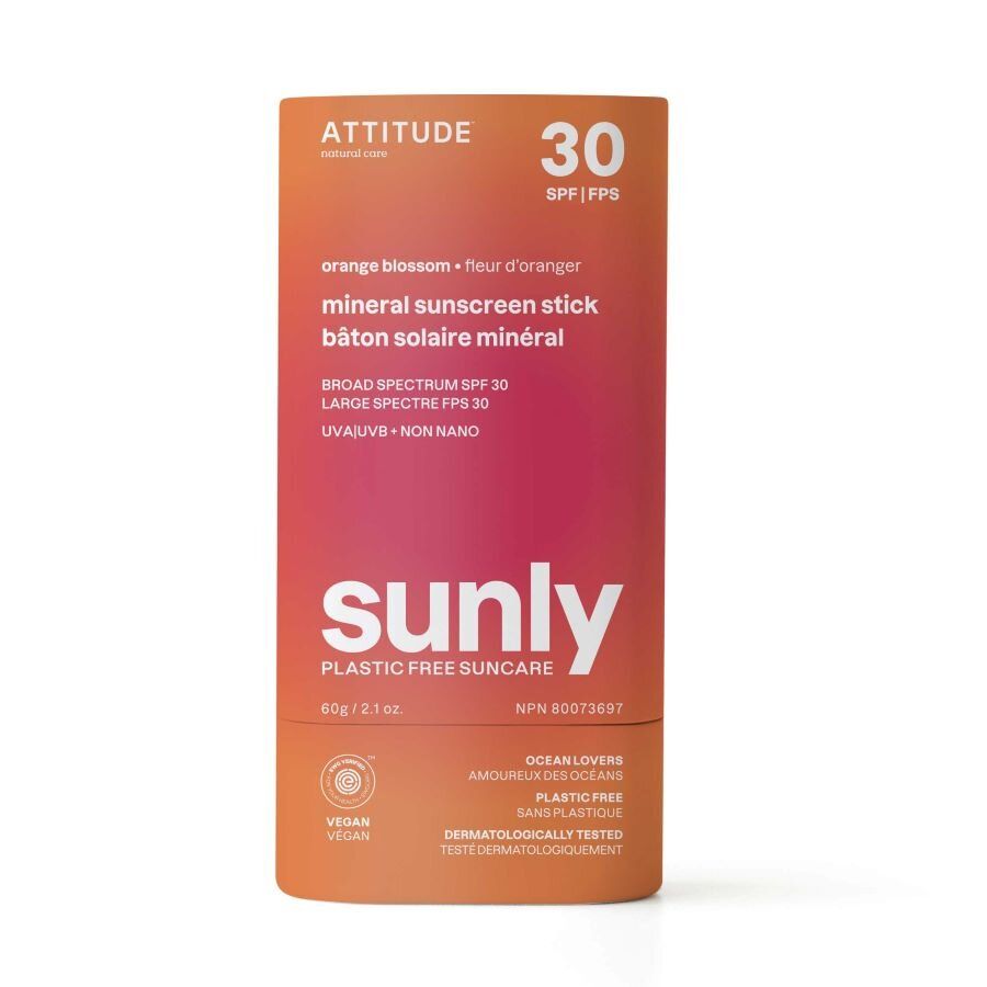 100 % minerální ochranná tyčinka na celé tělo (SPF 30) s vůní Orange Blossom Attitude 60 g