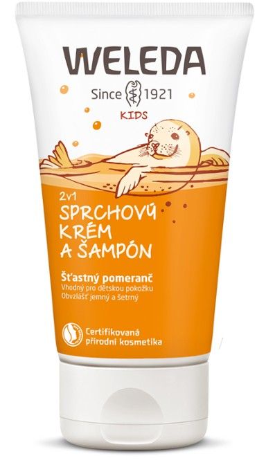 E-shop Weleda 2 v 1 sprchový krém a šampon Šťastný pomeranč 150 ml