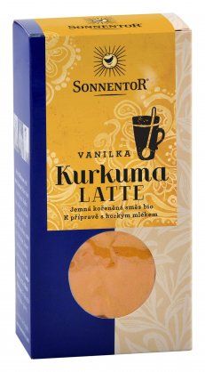 Sonnentor Bio Kurkuma Latte-vanilka krabička (Pikantní kořeněná směs) 60g