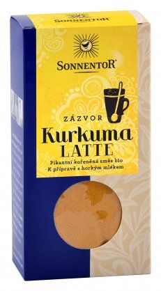 Sonnentor Bio Kurkuma Latte-zázvor krabička (Pikantní kořeněná směs) 60g