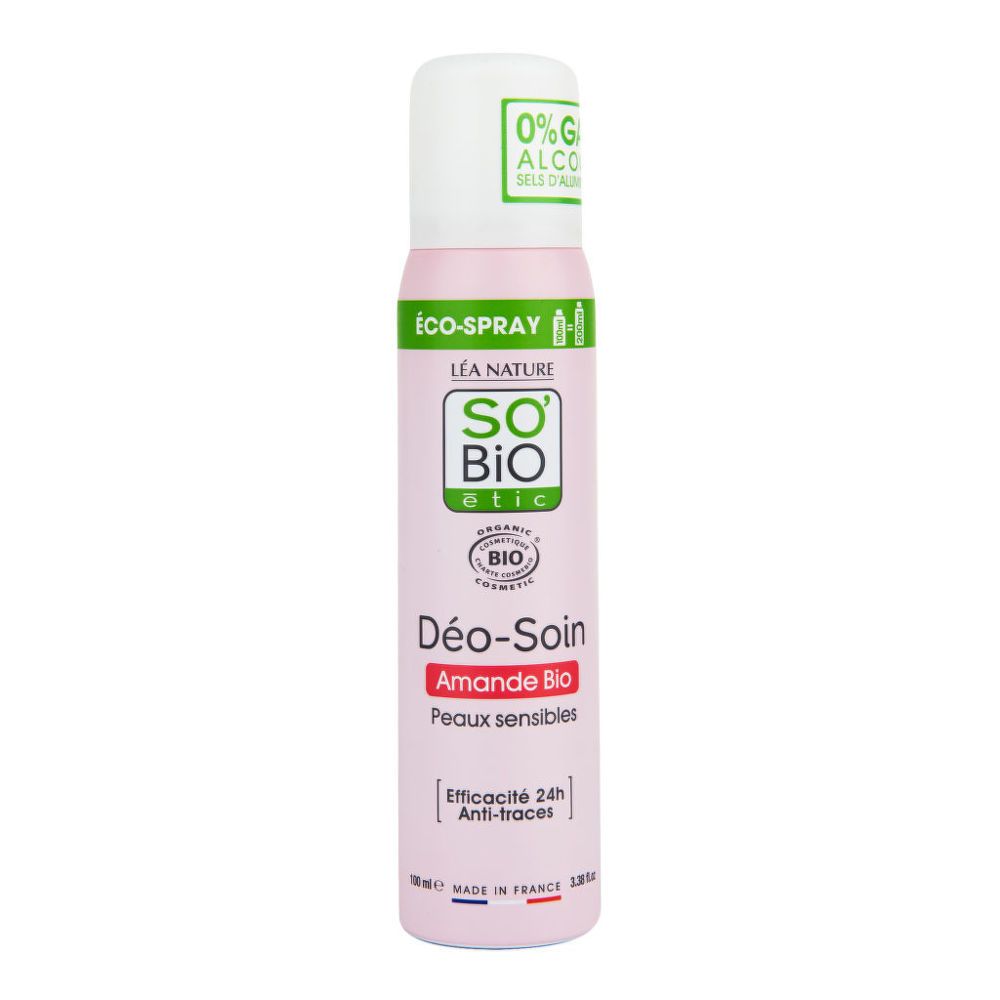 SO’BiO étic Deodorant přírodní ECO SPRAY 24h mandle BIO 100 ml