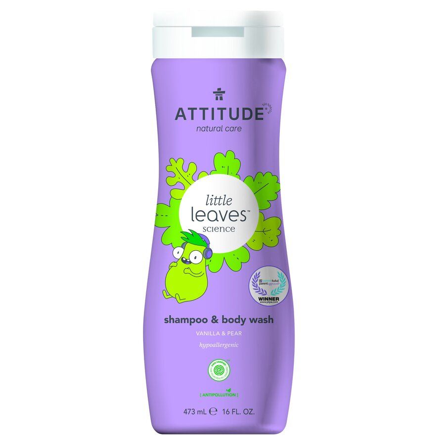 Attitude Little leaves Dětské tělové mýdlo a šampon (2v1) s vůní vanilky a hrušky 473ml