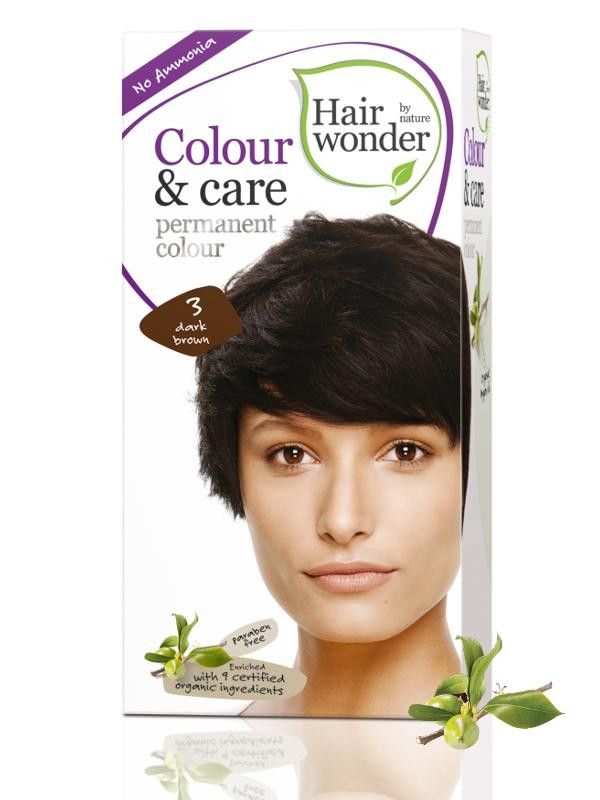 E-shop Hairwonder Barva TMAVÁ HNĚDÁ 3 přírodní dlouhotrvající BIO