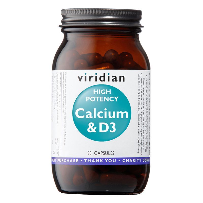 E-shop Viridian High Potency Calcium & D3 (Vápník s vitamínem D3) 90 kapslí