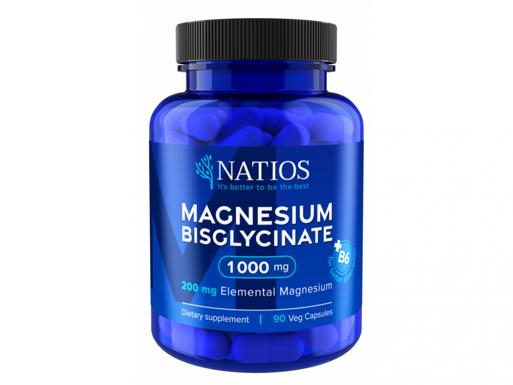 E-shop Natios Magnesium Bisglycinate 1000 mg + B6 (elem. hořčík 200 mg) 90 veg. kapslí