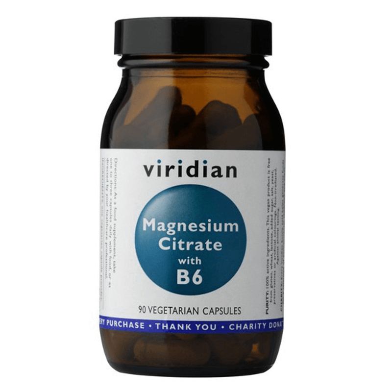 Viridian Magnesium Citrate with Vitamin B6 (Hořčík s vitamínem B6) 90 kapslí
