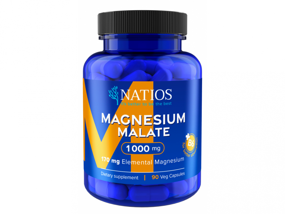 E-shop Natios Magnesium Malate 1000 mg + B6 (elem. hořčík 170 mg) 90 veg. kapslí