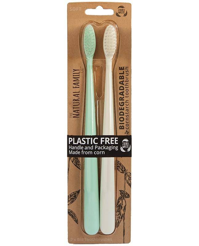 E-shop Jack N' Jill The Natural Family Co Bio Toothbrush Twin Pack - Rivermint & Ivory Desert