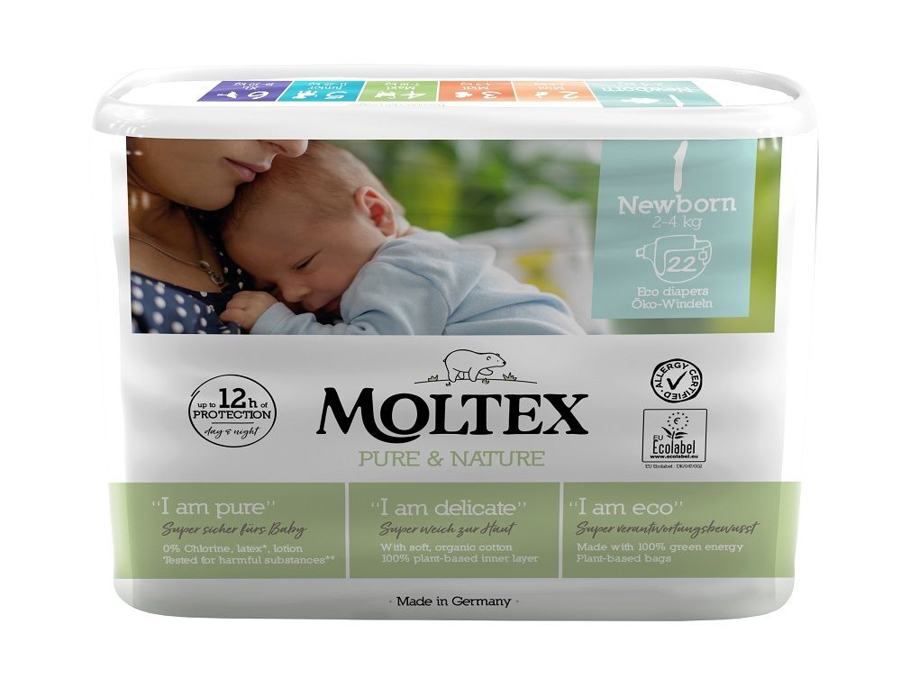 E-shop Moltex Plenky Pure & Nature Newborn 2-4 kg 22 ks