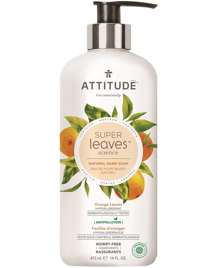 E-shop Attitude Super leaves Přírodní mýdlo na ruce s detoxikačním účinkem Pomerančové listy 473ml