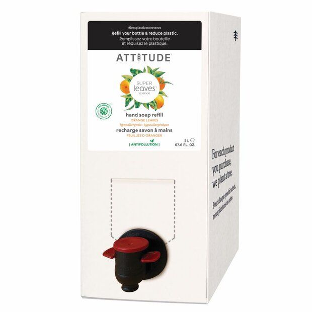 E-shop Attitude Super leaves Přírodní mýdlo na ruce s detoxikačním účinkem Pomerančové listy náhradní kanystr 2l