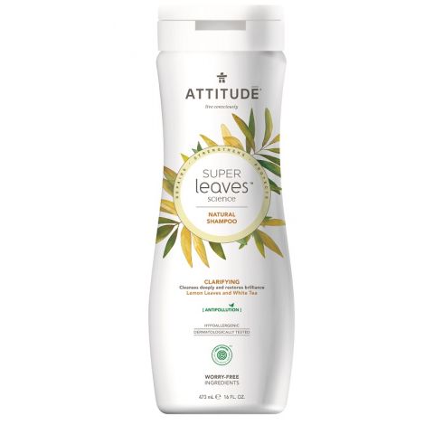 Přírodní šampón s detoxikačním účinkem - rozjasňující pro normální a mastné vlasy Attitude Super leaves 473ml