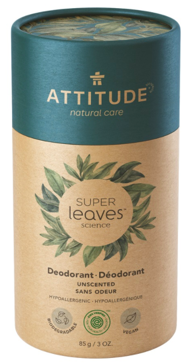 E-shop Přírodní tuhý deodorant Super leaves Bez vůně Attitude 85g