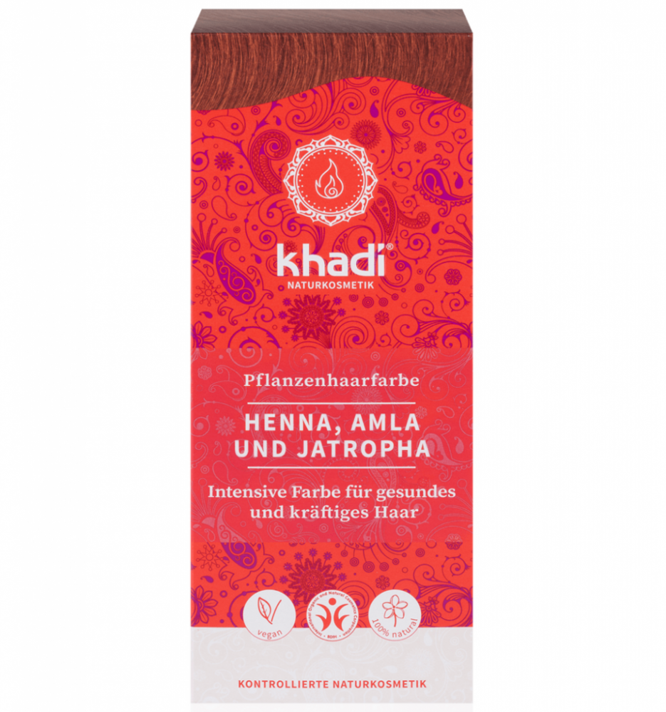 Khadi rostlinná barva na vlasy HENNA & AMLA & JATROPHA 100g