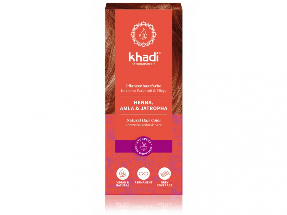 E-shop Khadi rostlinná barva na vlasy HENNA & AMLA & JATROPHA 100g