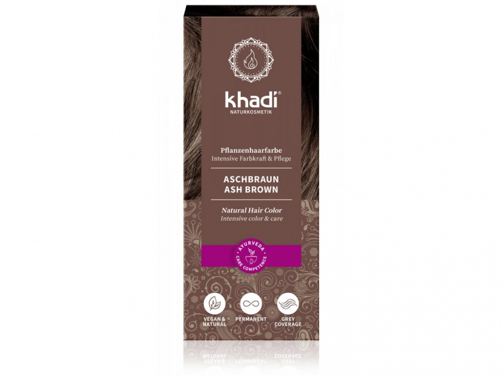 E-shop Khadi Rostlinná barva na vlasy Popelavě hnědá 100g