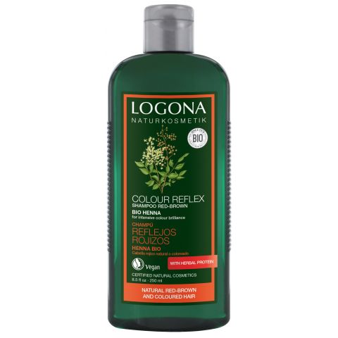 Šampon oživující pro červ. hnědé a barvené vlasy Henna Logona 250ml