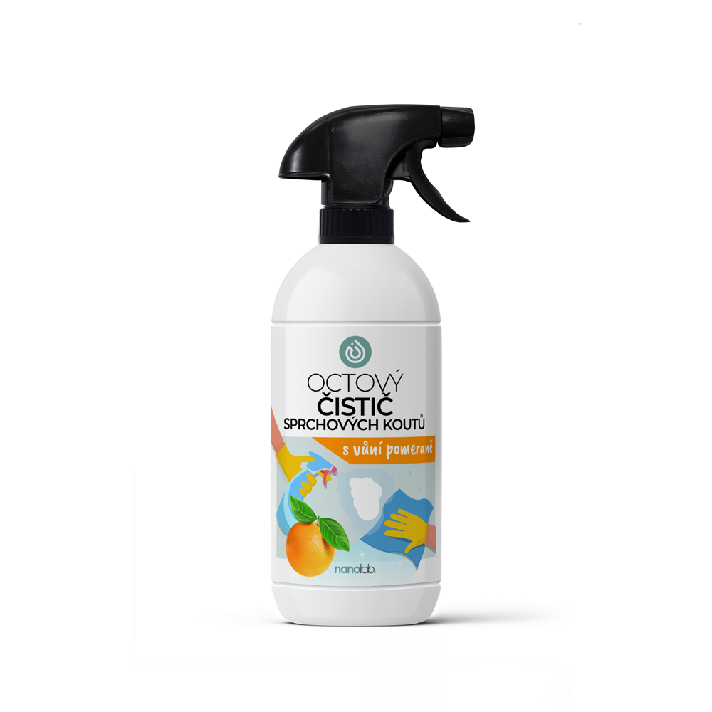 Silný octový čistič na sprchové kouty pomeranč Nanolab 500 ml