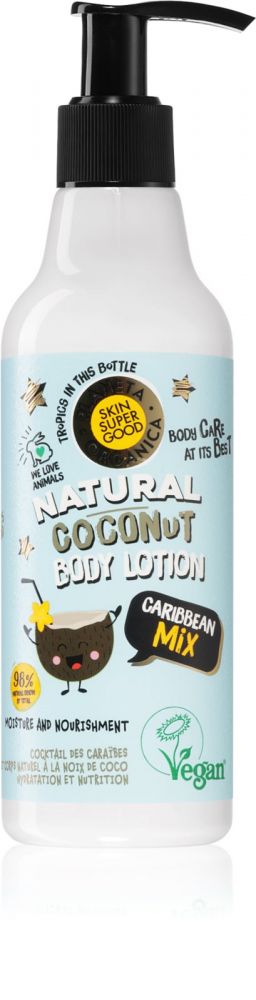 Planeta Organica SKIN SUPER GOOD Kokosové tělové mléko - Karibská směs 250 ml