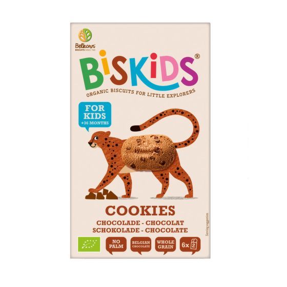 E-shop Sušenky celozrnné dětské s belgickou čokoládou 36M+ Bio Biskids 120 g