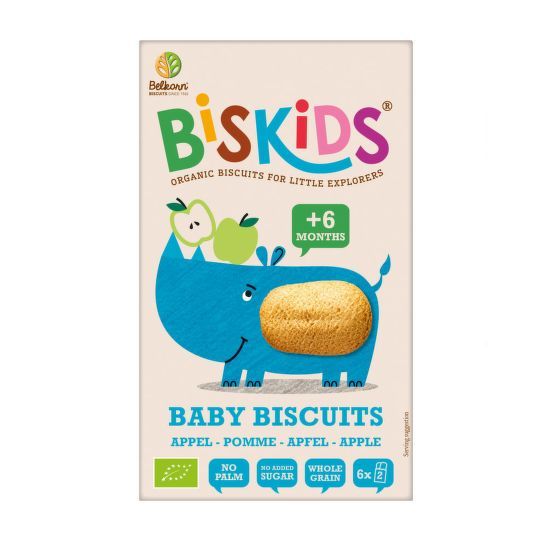 E-shop Sušenky celozrnné měkké dětské s jablečnou šťávou bez přidaného cukru 6M+ Bio Biskids 120 g