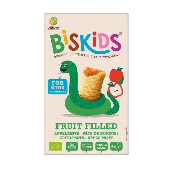 E-shop Sušenky celozrnné měkké dětské s jablečným pyré bez přidaného cukru 36M+ Bio Biskids 150g