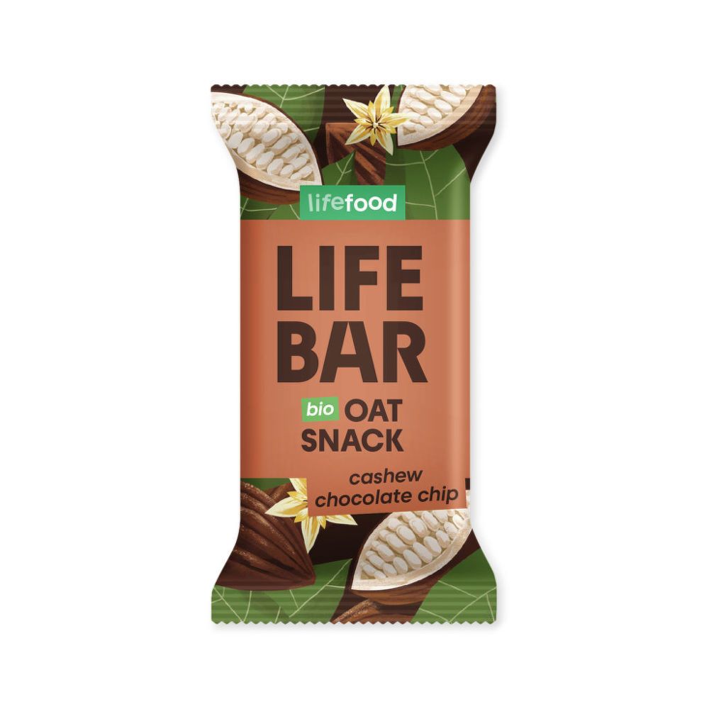 E-shop Tyčinka Lifebar Oat snack s kešu a kousky čokolády BIO LIFEFOOD 40g
