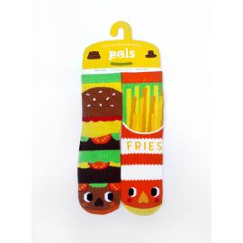 Veselé protiskluzové ponožky Burger a Hranolky - umělecká série Pals Socks