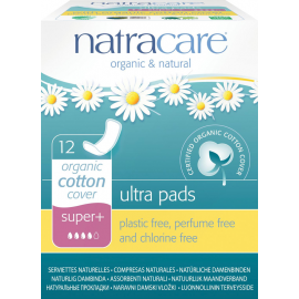Menstruační vložky Ultra SUPER PLUS bez křidélek Natracare 12 ks